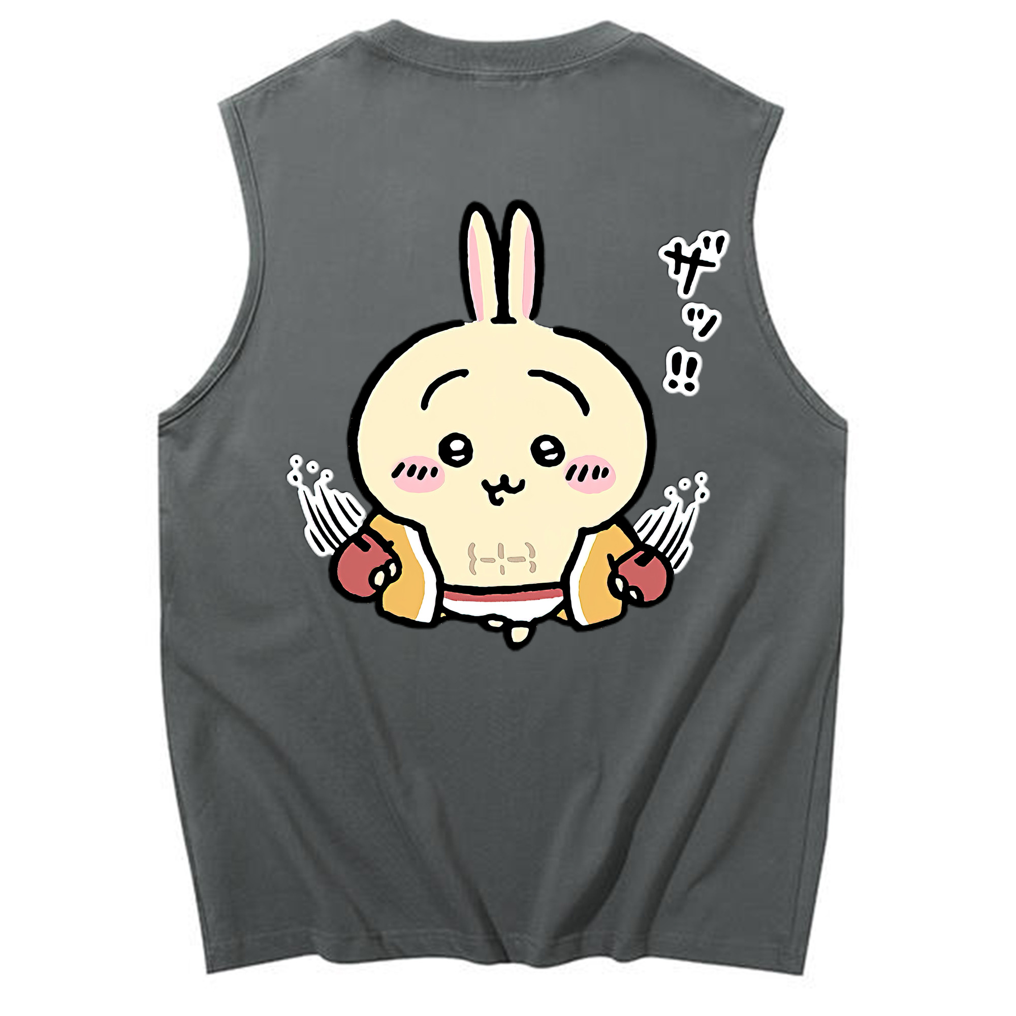 （画像用） ちいかわ うさぎ Chii-kawa usagi コットン100％タンクトップ（背面プリント）